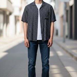 Kiss Men's Black Dress Shirt